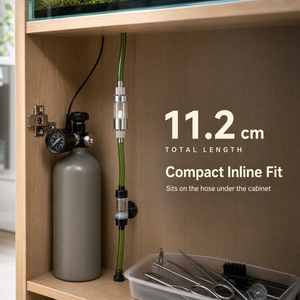 Diffuseur d'atomiseur de CO2 pour aquarium, corps métallique, fenêtre visible, écrou de tuyau moleté pour aquarium planté - Product Image 5