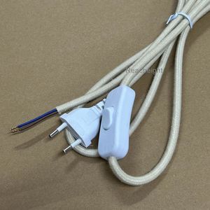 AC 250V 2 Pin EU Plug kabel listrik tekstil kabel kawat dengan Switch