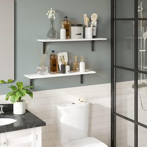 <strong>Floating</strong> <strong>Shelves</strong> Wall Mounted <strong>Shelves</strong> Set of 3 <strong>Deep</strong> <strong>Shelves</strong> Wide Display Ledges for Living Room - Product Image 3