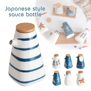 Bottiglia <span class=keywords><strong>in</strong></span> <span class=keywords><strong>Ceramica</strong></span> Dipinta a Mano per Salsa di Soia, Oliera per Aceto <span class=keywords><strong>in</strong></span> Porcellana Giapponese, Dispenser per Condimenti Alimentari da Cucina - Product Image 2