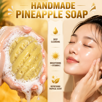 Jabón Artesanal de Piña con Extracto de Piña y Aceite de Coco, Limpieza Profunda, Aroma Refrescante, para Rostro y Cuerpo, OEM 100g