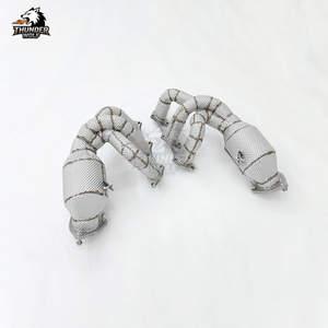 Système d'échappement <span class=keywords><strong>Hetu</strong></span> de haute qualité avec résonateur et bouclier thermique, collecteur d'admission compatible avec 718 GT4 RS 4.0L - Product Image 1