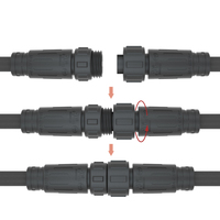 Conector de Cable de Plástico Macho-Hembra Impermeable AOHUA M16 de 3 Pines IP68