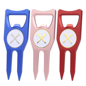 Aluminum Alloy <b>Golf</b> Fork With Bottle Opener And Magnetic Ball Marker Multifunctional For <b>Golf</b> Gear - Product Image 2