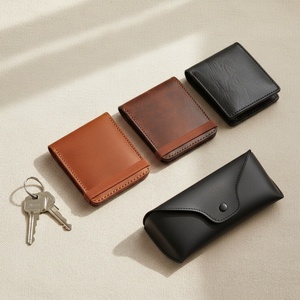 Genuine Leather Open Vintage Short RFID Customized Stone Pattern Anti Theft Business ID <b>Wallet</b> Nylon Portable Credit Card <b>Holder</b> - Product Image 2