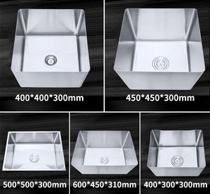 Venta directa de fábrica Fregadero de lavandería de un solo tazón de acero inoxidable hecho a mano Fregadero de cocina individual hecho a mano de acero inoxidable 304 - Product Image 5