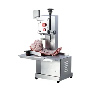 China export electric stainless steel electric meat bone cutting saw machine butchers meat slicer big working table