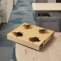 Plateau en papier pour café à emporter avec poignée, impression de logo personnalisée, jetable, écologique, pour café, lait, emballage, 4 porte-gobelets, restaurant