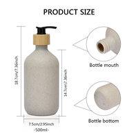 Baru 500ml 16.7oz perlengkapan Hotel kemasan Biodegradable gandum jerami plastik sampo tubuh botol Losion dengan pompa bambu