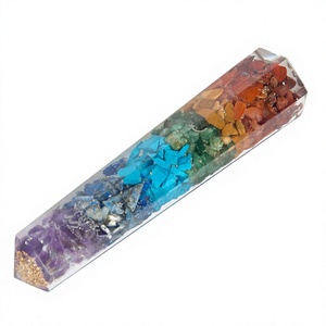Orgone เจ็ดไม้กายสิทธิ์หินอาเกตโอเบลิสก์ปกป้องลูกตุ้มฮวงจุ้ยหัตถกรรมหินกึ่งมีค่าสำหรับของที่ระลึก - Product Image 1