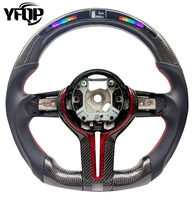 Volant sport en fibre de carbone personnalisé avec LED pour modèles BMW M6 M3 M4 M5 F10 F18 F11 Améliore les performances de la voiture