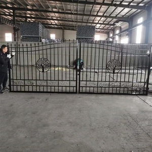 <span class=keywords><strong>Puertas</strong></span> de diseño de árbol oscilante doble de 16 pies/20 pies, puerta principal de hierro forjado <span class=keywords><strong>para</strong></span> el mercado de EE. UU. - Product Image 1