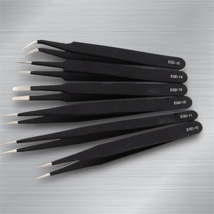 Dr. Pinzas gigantes de acero inoxidable ESD-10 a ESD-15, puntiagudas de precisión antiestáticas para uso electrónico y de belleza - Product Image 1