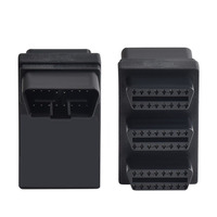 Mini Adaptador Divisor OBD1 a 3, Conector Macho de 16 Pines con Apertura Inferior a Triple Hembra OBD2