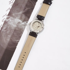 <span class=keywords><strong>Montre</strong></span> Mécanique de Luxe Entièrement Automatique <span class=keywords><strong>Personnalisable</strong></span> pour <span class=keywords><strong>Homme</strong></span>, Boîtier en Alliage de 22 mm, Cadran au Design Creux, Bracelet en Cuir Tendance, Verre - Product Image 6