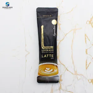 Back Side Sealing Packing Sachets Custom Beverage Juice Milk Tea Coconut Cocoa Powder Packaging Bag Instant Coffee Sticks