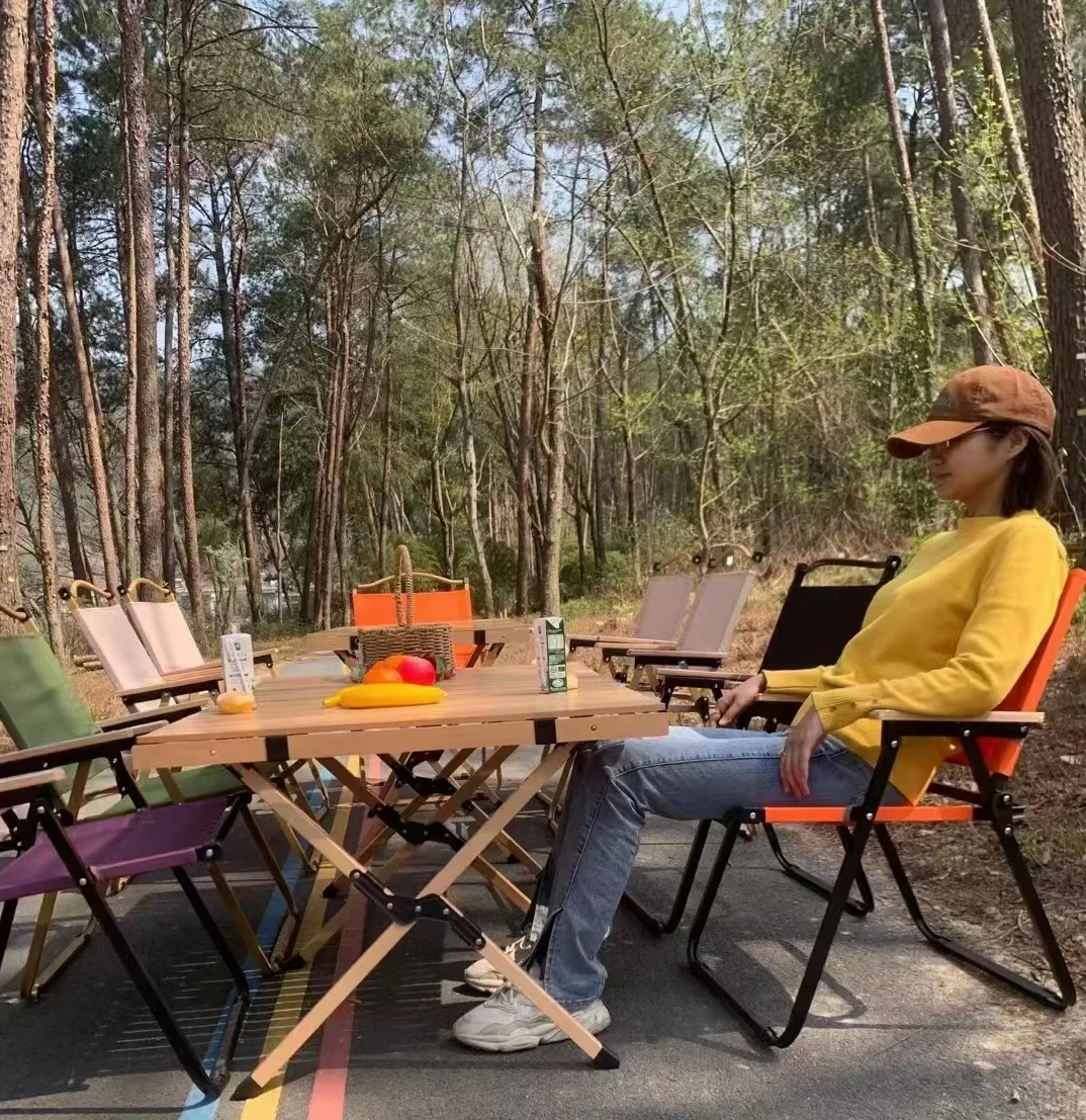 Moderne benutzer definierte Outdoor-Garten tragbare Aluminium klappbare Camping Picknick Strand tisch und Stuhl Sets für Veranstaltungen Bankett