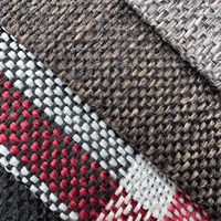 Tissu d'ameublement tissé 200 g/m² 100 % polyester, teint uni, résistant aux taches, durable, imitation lin