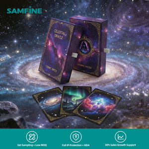 <span class=keywords><strong>Carte</strong></span> Oracolo Personalizzate con Bordo Dorato, Certificate REACH CPSIA ICTI FSC, Ecologiche, con Verniciatura Lucida per Meditazione e Benessere Familiare - Product Image 1