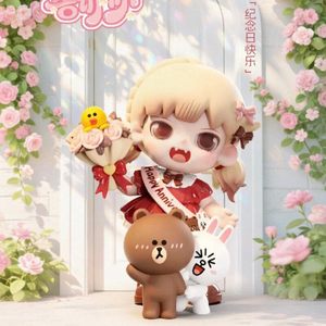 100% Originale MANCHAO YOUBU LINE FRIENDS Serie I Want to Tell You Blind Box Bambola Trendy Carina - Product Image 6