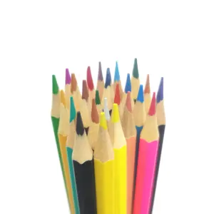 핫 세일 하이 퀄리티 24 PC Lapices 학교 드로잉 및 페인팅을위한 육각형 모양 컬러 연필