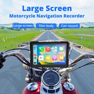 Sunway P504-D Display CarPlay para motocicleta, com navegação GPS portátil Android, à prova d'água, sem fio, para motocicleta