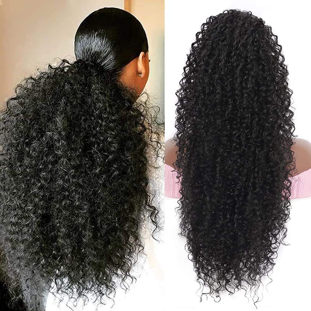 Kinky Curly Ponytails Natural Hair Extensions for Black Women