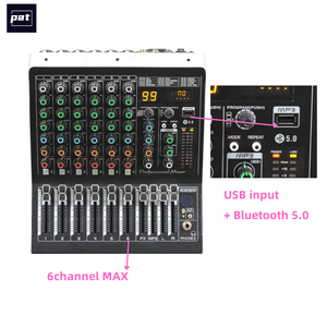 Pat Am6 6-Kênh <span class=keywords><strong>Analog</strong></span> Mixer Giao Diện Điều Khiển Với + 48V Phantom Power Bluetooth USB Đầu Vào Âm Thanh Mixer Giao Diện Điều Khiển Cho Hội Nghị/Đám Cưới - Product Image 6