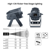 Projecteur LED Fresnel Spot Wash P200 IP 150W RGBAL à CRI élevé CRI93 2400-8500K 5800lm IP65 Résistant à la Corrosion Salin DMX512 RDM Blanc