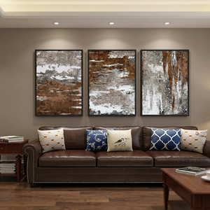 Large Framed Canvas Wall Art-Rustic Brown White Portrait Pictures for Living Room Aesthetic Vintage <b>Retro</b> Wall <b>Decor</b> - Product Image 3