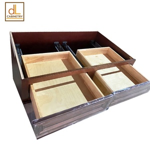 Dessin gratuit USA bois massif RTA armoires de cuisine caramel foncé entrepôt panneau surélevé carcasse en contreplaqué avec charnière coulissante de tiroir - Product Image 3