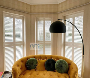 Obturateur de fenêtre intérieur en bois pour bricolage Décoration blanche Volets à plusieurs niveaux pour votre maison COUVERTURE de fenêtre intérieure - Product Image 2