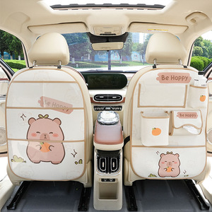 Sac de rangement pour dossier de siège de voiture, avec plusieurs poches, pour accessoires intérieurs de voiture et poubelle, matériau en cuir imperméable - Product Image 4