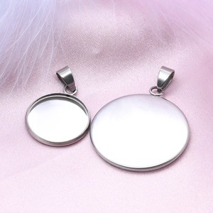 Stainless Steel Round <b>Disc</b> Pendant Base For Necklace Making <b>Gold</b> Silver Color Jewelry Accessories Multi Size DIY Findings - Product Image 2