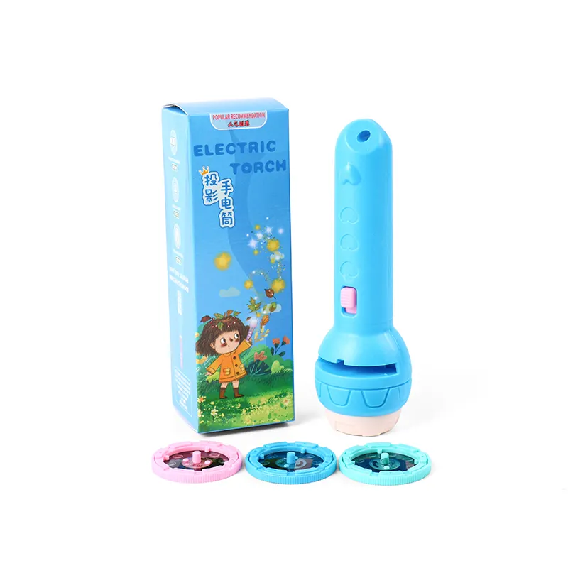 Baby sleep cartoon lamp toy, torcia proiettore Kid Xmas Gift Light Up Cute Cartoon Creativity Toy Torch for education