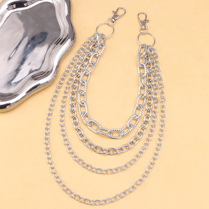 Unisex <b>Waist</b> <b>Chain</b> Four Layer Tibetan Silver Hip Hop Punk Rock Accessory Daily Wear - Product Image 3