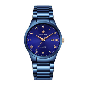 Montre à quartz pour homme OEM ODM en or, bracelet en acier inoxydable, cadran à chiffres romains, affichage du calendrier, montre-bracelet décontractée et professionnelle, étanche - Product Image 5