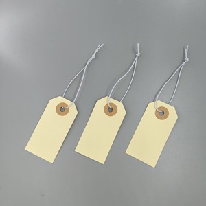 תווית בצבע בז 'אלסטי-מיתר בגודל 7 x3.5cm גודל תכשיטים מתלה עם חורים - Product Image 5