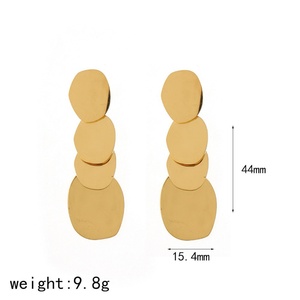 Nouvelles boucles d'oreilles géométriques rondes, accessoires, boucles d'oreilles pendantes à pompon lisse pour femmes - Product Image 1