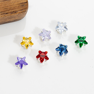 Base Plateada <span class=keywords><strong>de</strong></span> Cinco <span class=keywords><strong>Puntas</strong></span> con Incrustaciones <span class=keywords><strong>de</strong></span> Cristal <span class=keywords><strong>de</strong></span> Circonio y Diamantes <span class=keywords><strong>de</strong></span> Colores - Product Image 6