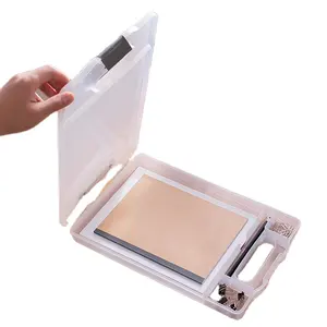 Customized Good Quality Letter Size Portable Waterproof Plastic Foldable Basketball Medical Nursing Clipboard With Storage