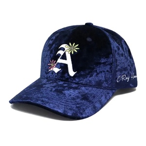 High Quality Custom Logo 3D Puff Embroidery Waterproof Sporty Formal Winter Velvet Fabric Blue Snap Back 6-Panel <b>Baseball</b> <b>Cap</b> - Product Image 1