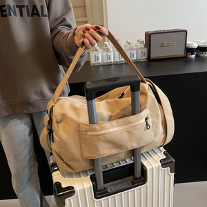 Travel Bag Unisex Large Capacity <b>Adjustable</b> <b>Strap</b> Khaki Solid Color Leisure Travel Backpack Fall 2024 - Product Image 3