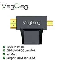 Veggieg - Adaptador Convertidor HDMI Bidireccional 2 en 1, HDMI Hembra a Macho, Conector AF a CM DM para Monitor y Proyector