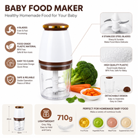 Mini hachoir électrique à capsules avec 4 lames en acier inoxydable, hachoir à viande et à ail portable, coupe-légumes, prise EU