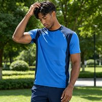 Tenue de sport personnalisée pour homme, couleur contrastée, légère, pour la course à pied, la salle de sport, l'entraînement, séchage rapide, t-shirt d'été pour homme