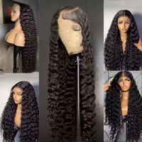 Perruque frontale en dentelle 13*6 en cheveux humains bouclés birmans bruts, haute densité, avec dentelle HD transparente, pour femmes noires