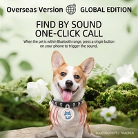 Traceur GPS Bluetooth double positionnement pour animaux de compagnie, collier anti-perte, suivi en temps réel, autonomie ultra-longue pour chats et chiens, compatible Apple