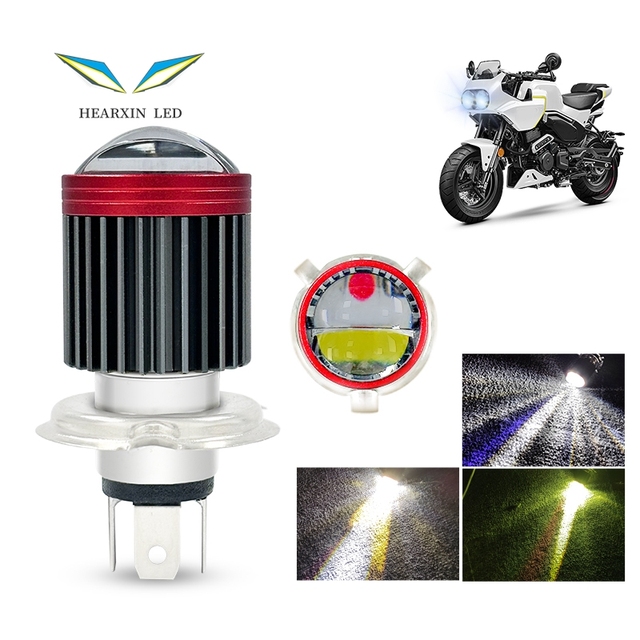 Waterproof Electric Vehicle LED Headlights 12~80V Ultra Bright Two Color Laser Spotlight for Motorcycles Tricycle Headlamp