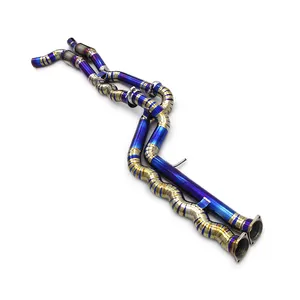 Factory Titanium Blue Exhaust Pipe For BMW M2 Competition F87 S55 3.0T 2018-2023 Equal Length MId Pipe Performance Resonator